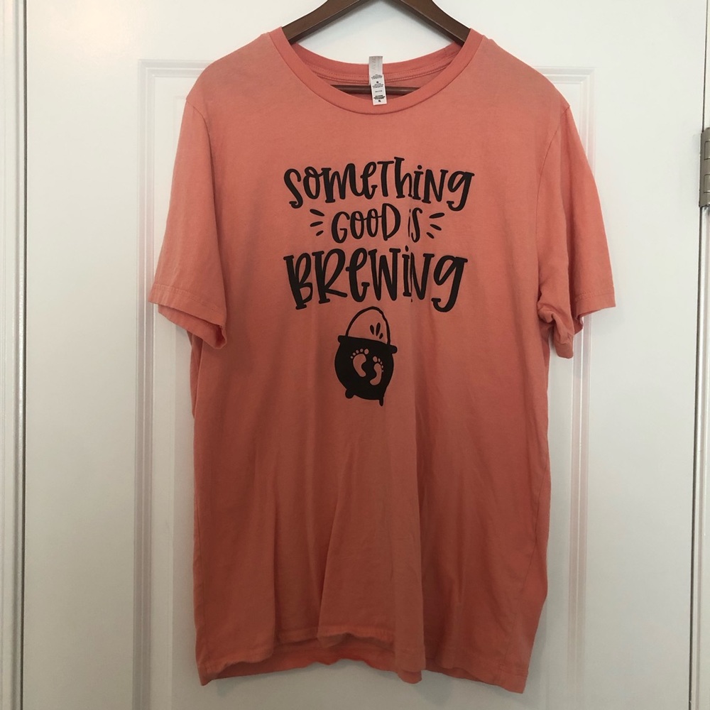 Bella Canvas T Shirt Women Pregnant Size XL T Shirt Orange Halloween